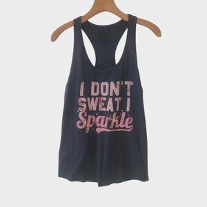 Chin Up Apparel I Don't Sweat I Sparkle Tank Top Racerback Workout Tank Large